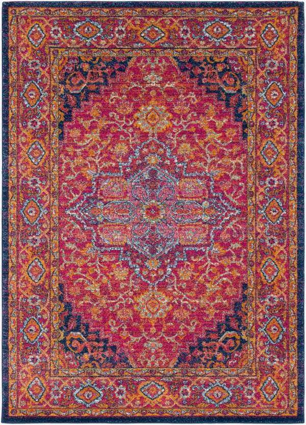 Livabliss Harput Heritage Polypropylene Area Rug for Large Living Room or Dining Space Burgandy, Navy 10' x 14' HAP1009-1014