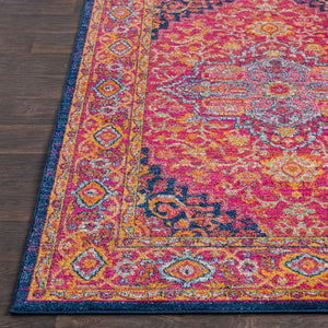 Livabliss Harput Heritage Polypropylene Area Rug for Large Living Room or Dining Space Burgandy, Navy 2'7" x 12' HAP1009-2712