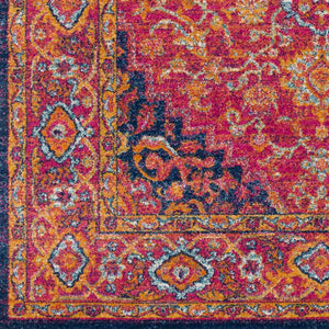 Livabliss Harput Heritage Polypropylene Area Rug for Large Living Room or Dining Space Burgandy, Navy 2'7" x 12' HAP1009-2712