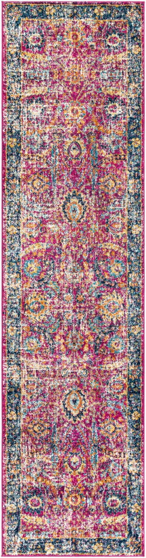 Livabliss Harput Traditional Polypropylene Area Rug for Living Room Dining or Bedroom Decor Burgandy, Navy 2'7" x 10'2" HAP1013-27103