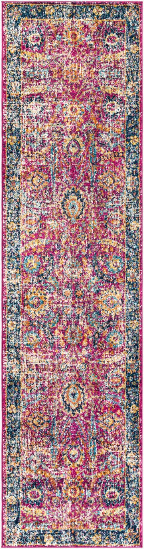 Livabliss Harput Traditional Polypropylene Area Rug for Living Room Dining or Bedroom Decor Burgandy, Navy 2'7" x 10'2" HAP1013-27103