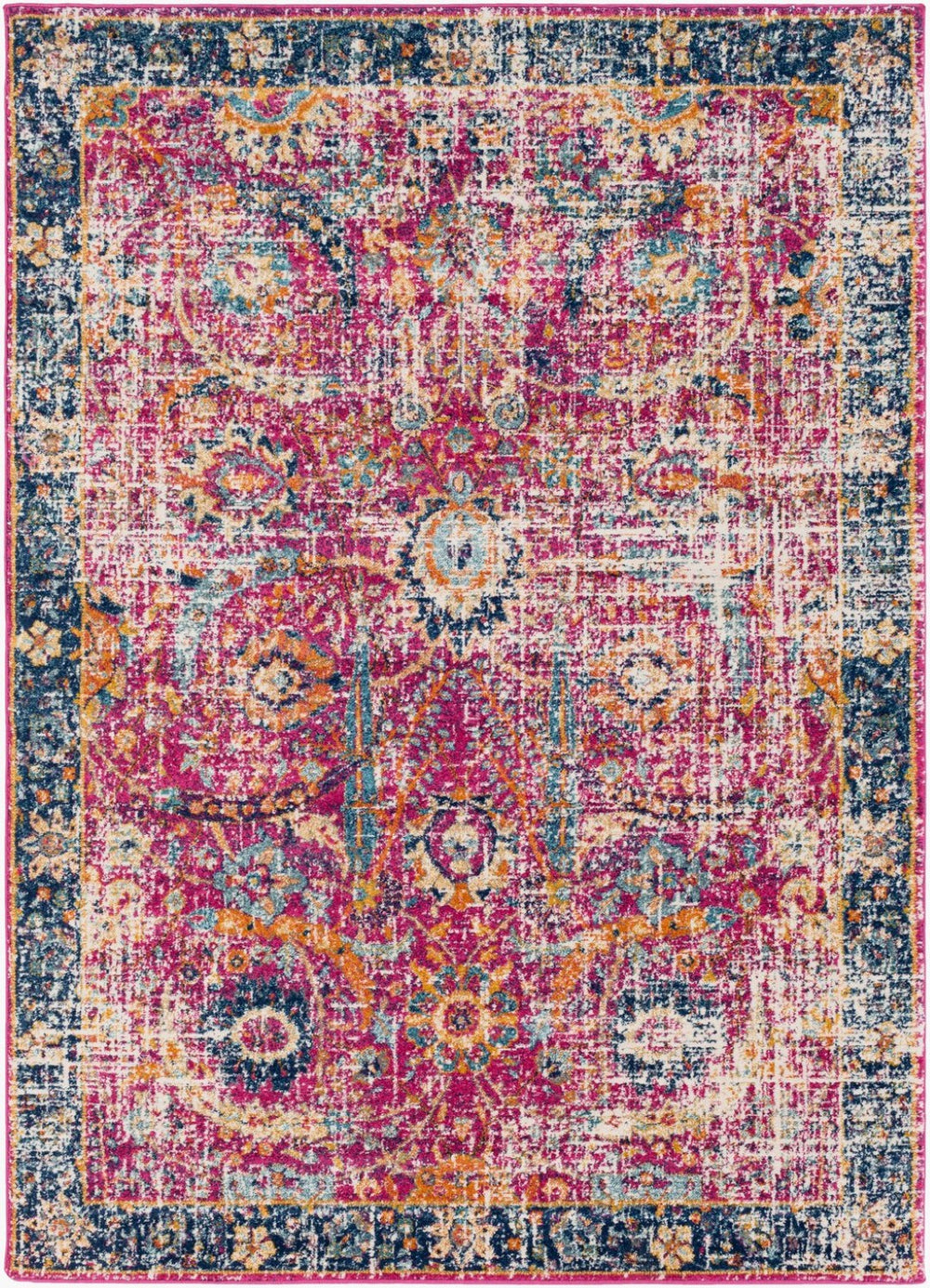 Livabliss Harput Traditional Polypropylene Area Rug for Living Room Dining or Bedroom Decor Burgandy, Navy 10' x 14' HAP1013-1014