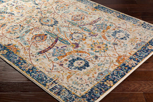 Livabliss Harput Traditional Medallion Polypropylene Area Rug for Entryways and Bedroom Accents Navy, Burnt Ora 8'10" x 12'6" HAP1014-93126