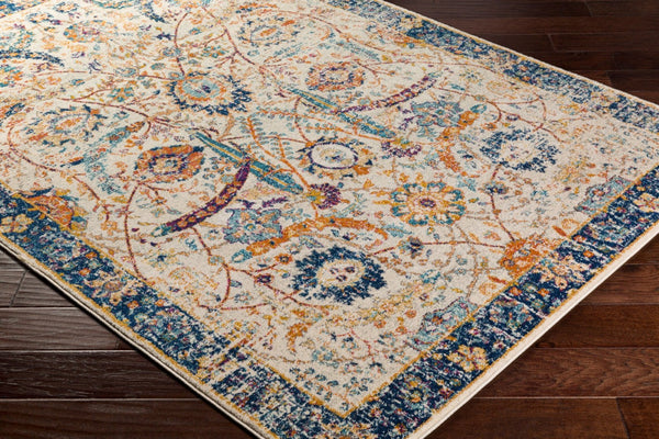 Livabliss Harput Traditional Medallion Polypropylene Area Rug for Entryways and Bedroom Accents Navy, Burnt Ora 8'10" x 12'6" HAP1014-93126