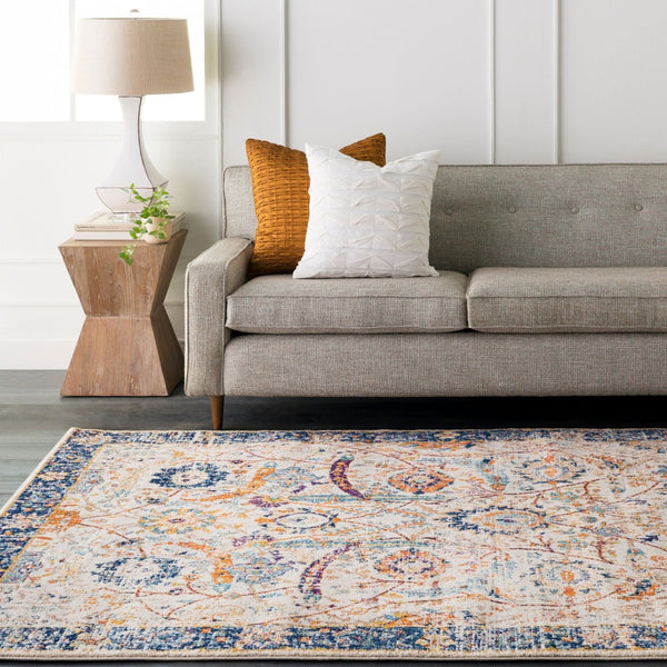 Livabliss Harput Traditional Medallion Polypropylene Area Rug for Entryways and Bedroom Accents Navy, Burnt Ora 8'10" x 12'6" HAP1014-93126