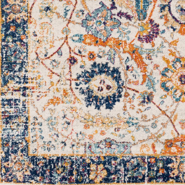 Livabliss Harput Traditional Medallion Polypropylene Area Rug for Entryways and Bedroom Accents Navy, Burnt Ora 8'10" x 12'6" HAP1014-93126