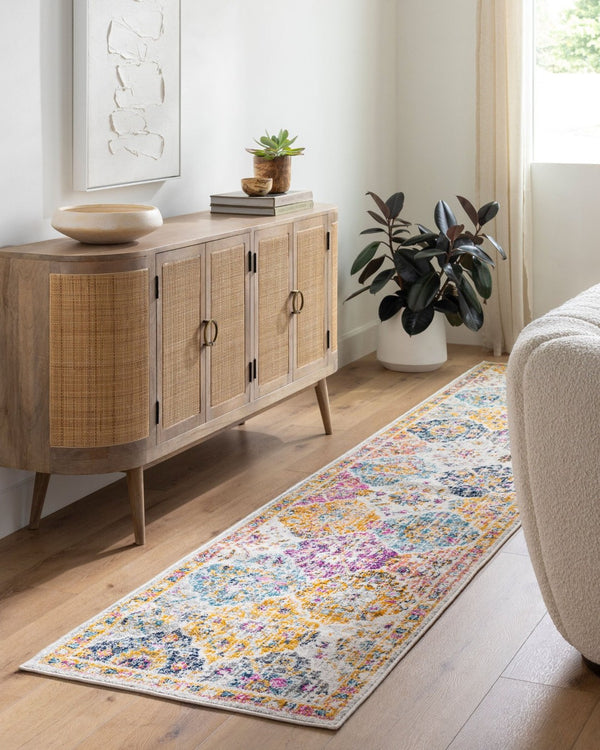 Livabliss Harput Traditional Medallion Polypropylene Area Rug Machine Woven in Turkey for Large Rooms Mustard, Burnt 6'7" x 6'7" HAP1018-67SQ