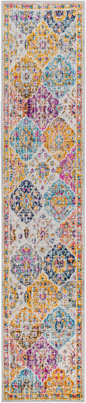 Livabliss Harput Traditional Medallion Polypropylene Area Rug Machine Woven in Turkey for Large Rooms Mustard, Burnt 2'7" x 12' HAP1018-2712
