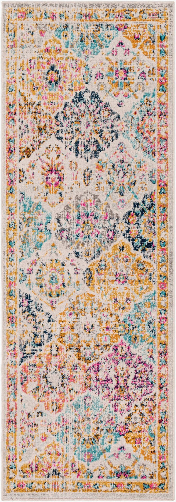 Livabliss Harput Traditional Medallion Polypropylene Area Rug Machine Woven in Turkey for Large Rooms Mustard, Burnt 2'7" x 7'3" HAP1018-2773