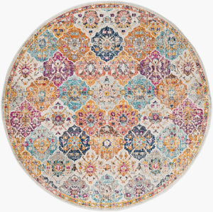 Livabliss Harput Traditional Medallion Polypropylene Area Rug Machine Woven in Turkey for Large Rooms Mustard, Burnt 7'10" x 7'10" HAP1018-710RD