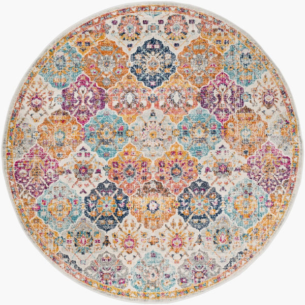 Livabliss Harput Traditional Medallion Polypropylene Area Rug Machine Woven in Turkey for Large Rooms Mustard, Burnt 7'10" x 7'10" HAP1018-710RD