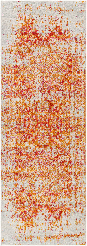 Livabliss Harput Traditional Medallion Geometric Polypropylene Accent Rug for Entryway or Bedroom Burnt Orange, M 2'7" x 7'3" HAP1019-2773
