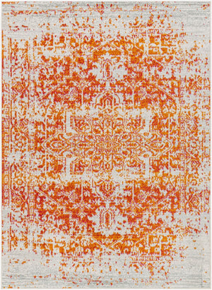 Livabliss Harput Traditional Medallion Geometric Polypropylene Accent Rug for Entryway or Bedroom Burnt Orange, M 3'11" x 5'7" HAP1019-31157