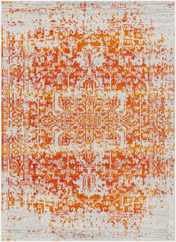 Livabliss Harput Traditional Medallion Geometric Polypropylene Accent Rug for Entryway or Bedroom Burnt Orange, M 3'11" x 5'7" HAP1019-31157