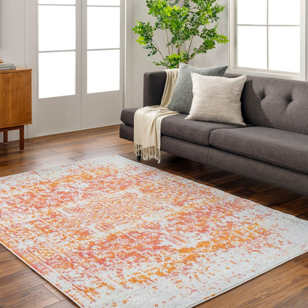 Livabliss Harput Traditional Medallion Geometric Polypropylene Accent Rug for Entryway or Bedroom Burnt Orange, M 2' x 2'11" HAP1019-23