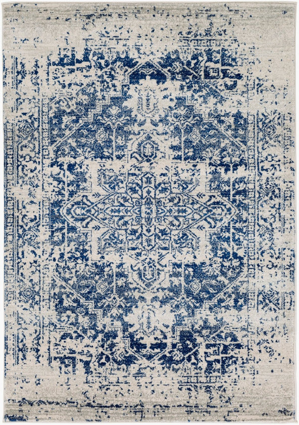 Livabliss Harput Traditional Medallion Polypropylene Area Rug for Living Room and Dining Navy, Medium Gr 3'11" x 5'7" HAP1021-31157