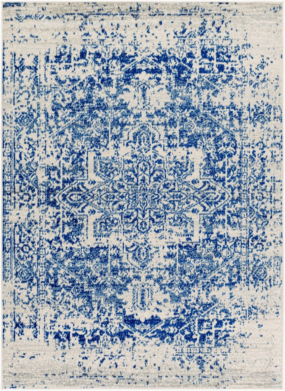 Livabliss Harput Traditional Medallion Polypropylene Area Rug for Living Room and Dining Navy, Medium Gr 6'7" x 9' Rectangle HAP1021-679