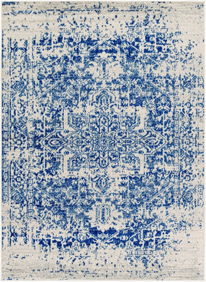 Livabliss Harput Traditional Medallion Polypropylene Area Rug for Living Room and Dining Navy, Medium Gr 6'7" x 9' Rectangle HAP1021-679