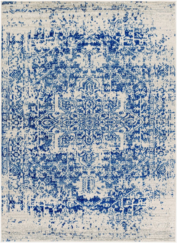 Livabliss Harput Traditional Medallion Polypropylene Area Rug for Living Room and Dining Navy, Medium Gr 6'7" x 9' Rectangle HAP1021-679