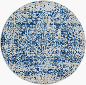 Livabliss Harput Traditional Medallion Polypropylene Area Rug for Living Room and Dining Navy, Medium Gr 5'3" x 5'3" HAP1021-53RD