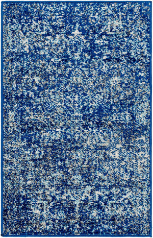 Livabliss Harput Traditional Medallion Polypropylene Woven Accent Rug for Entryways and Small Spaces Navy, Teal 2' x 2'11" HAP1022-23