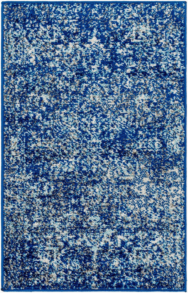 Livabliss Harput Traditional Medallion Polypropylene Woven Accent Rug for Entryways and Small Spaces Navy, Teal 2' x 2'11" HAP1022-23