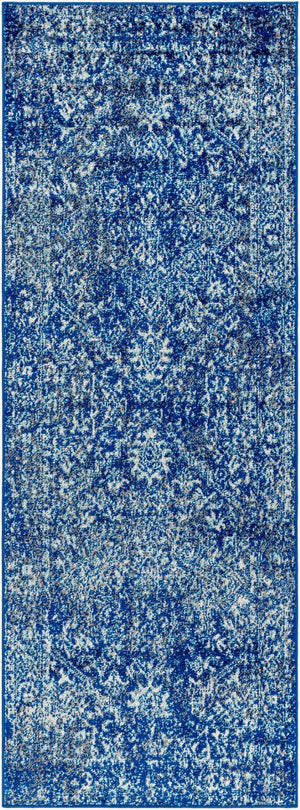 Livabliss Harput Traditional Medallion Polypropylene Woven Accent Rug for Entryways and Small Spaces Navy, Teal 2'7" x 7'3" HAP1022-2773
