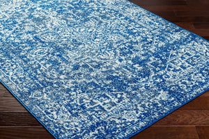 Livabliss Harput Traditional Medallion Polypropylene Woven Accent Rug for Entryways and Small Spaces Navy, Teal 2' x 2'11" HAP1022-23