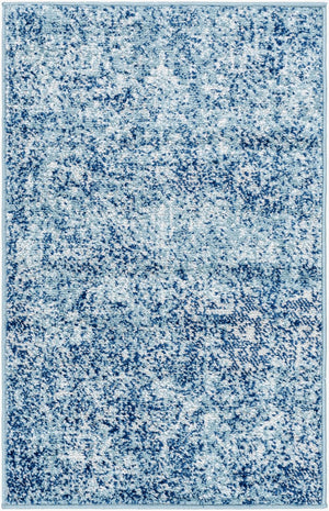 Livabliss Harput Traditional Medallion Polypropylene Rug for Entryways and Small Accent Spaces Teal, Navy 2' x 2'11" HAP1023-23