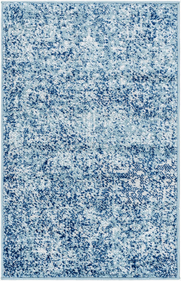 Livabliss Harput Traditional Medallion Polypropylene Rug for Entryways and Small Accent Spaces Teal, Navy 2' x 2'11" HAP1023-23