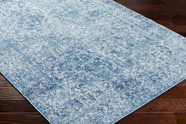 Livabliss Harput Traditional Medallion Polypropylene Rug for Entryways and Small Accent Spaces Teal, Navy 7'10" x 10'2" HAP1023-710103