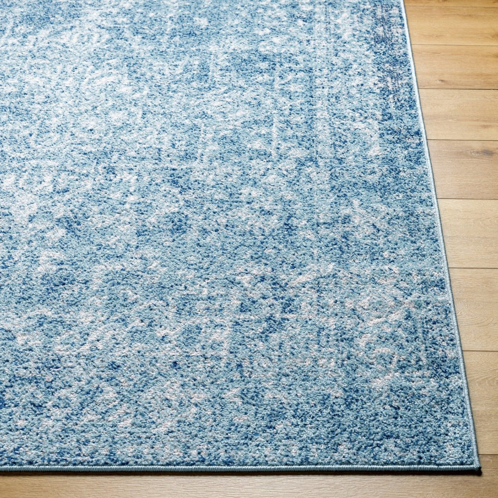 Livabliss Harput Traditional Medallion Polypropylene Rug for Entryways and Small Accent Spaces Teal, Navy 3'11" x 5'7" HAP1023-31157