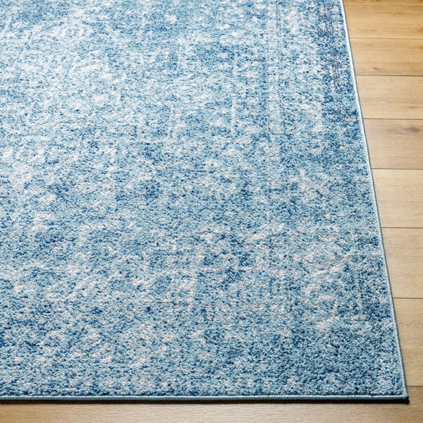 Livabliss Harput Traditional Medallion Polypropylene Rug for Entryways and Small Accent Spaces Teal, Navy 7'10" x 10'2" HAP1023-710103