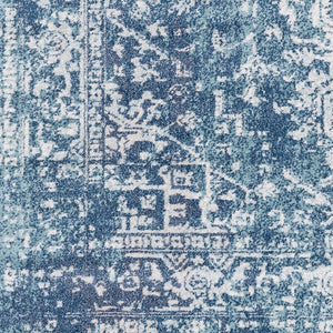 Livabliss Harput Traditional Medallion Polypropylene Rug for Entryways and Small Accent Spaces Teal, Navy 7'10" x 10'2" HAP1023-710103