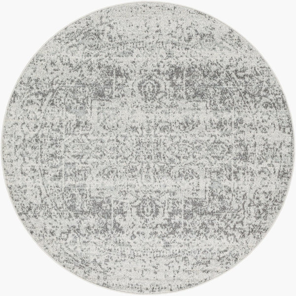 Livabliss Harput Medallion Polypropylene Area Rug Machine Woven in Turkey for Large Living Spaces Charcoal, Mediu 5'3" x 5'3" HAP1024-53RD