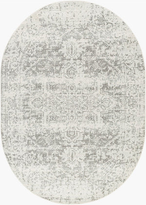 Livabliss Harput Medallion Polypropylene Area Rug Machine Woven in Turkey for Large Living Spaces Charcoal, Mediu 6'7" x 9' Oval HAP1024-679OV