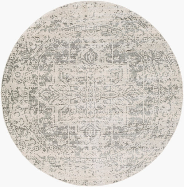 Livabliss Harput Medallion Polypropylene Area Rug Machine Woven in Turkey for Large Living Spaces Charcoal, Mediu 7'10" x 7'10" HAP1024-710RD