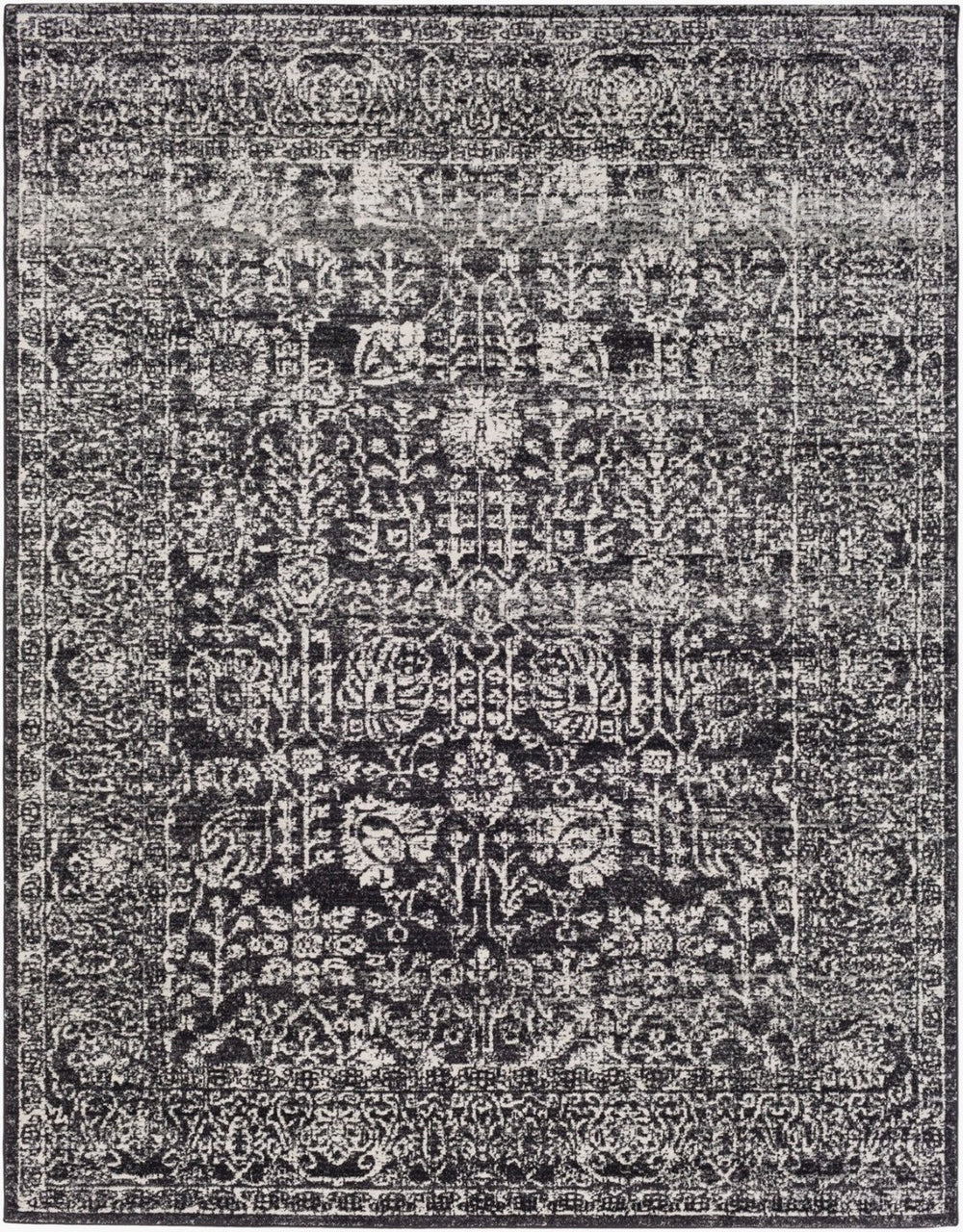 Livabliss Harput Traditional Turkish Polypropylene Area Rug for Hallways and Entryway Accents Black, Medium G 7'10" x 10'2" HAP1028-710103