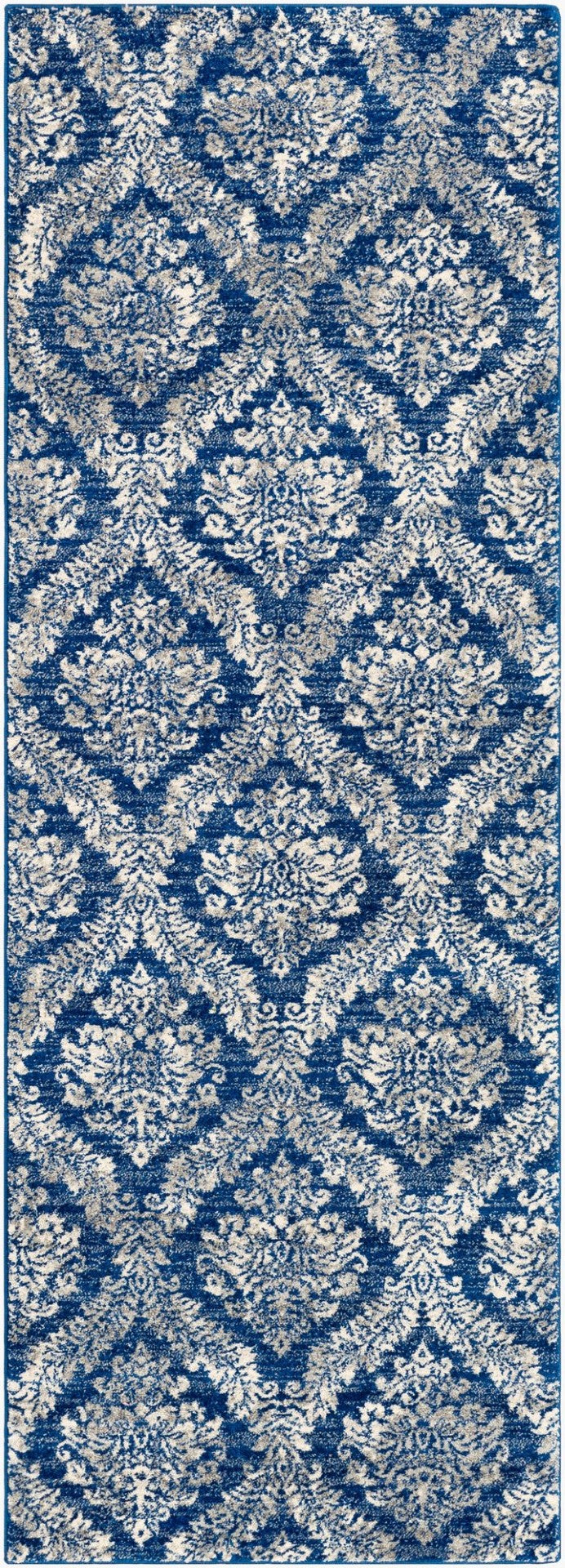 Livabliss Harput French Country Polypropylene Runner Rug for Hallways Entryways and Kitchens Navy, Medium Gr 2'7" x 7'3" HAP1032-2773