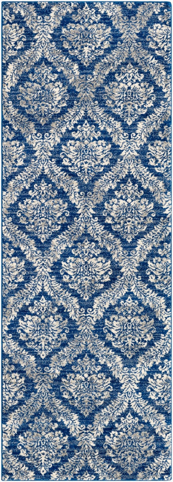 Livabliss Harput French Country Polypropylene Runner Rug for Hallways Entryways and Kitchens Navy, Medium Gr 2'7" x 7'3" HAP1032-2773