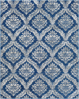Livabliss Harput French Country Polypropylene Runner Rug for Hallways Entryways and Kitchens Navy, Medium Gr 7'10" x 10'2" HAP1032-710103