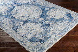 Livabliss Harput Traditional Motif Polypropylene Runner Rug for Hallways and Entryways Navy, Ivory 2'7" x 7'3" HAP1039-2773