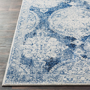 Livabliss Harput Traditional Motif Polypropylene Runner Rug for Hallways and Entryways Navy, Ivory 2'7" x 7'3" HAP1039-2773