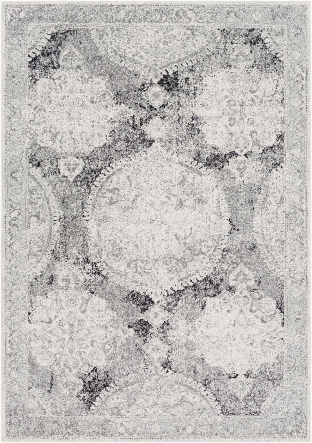 Livabliss Harput Traditional Turkish Polypropylene Area Rug for Living Room Entryway Accent Medium Gray, Iv 3'11" x 5'7" HAP1041-31157