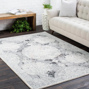Livabliss Harput Traditional Turkish Polypropylene Area Rug for Living Room Entryway Accent Medium Gray, Iv 3'11" x 5'7" HAP1041-31157