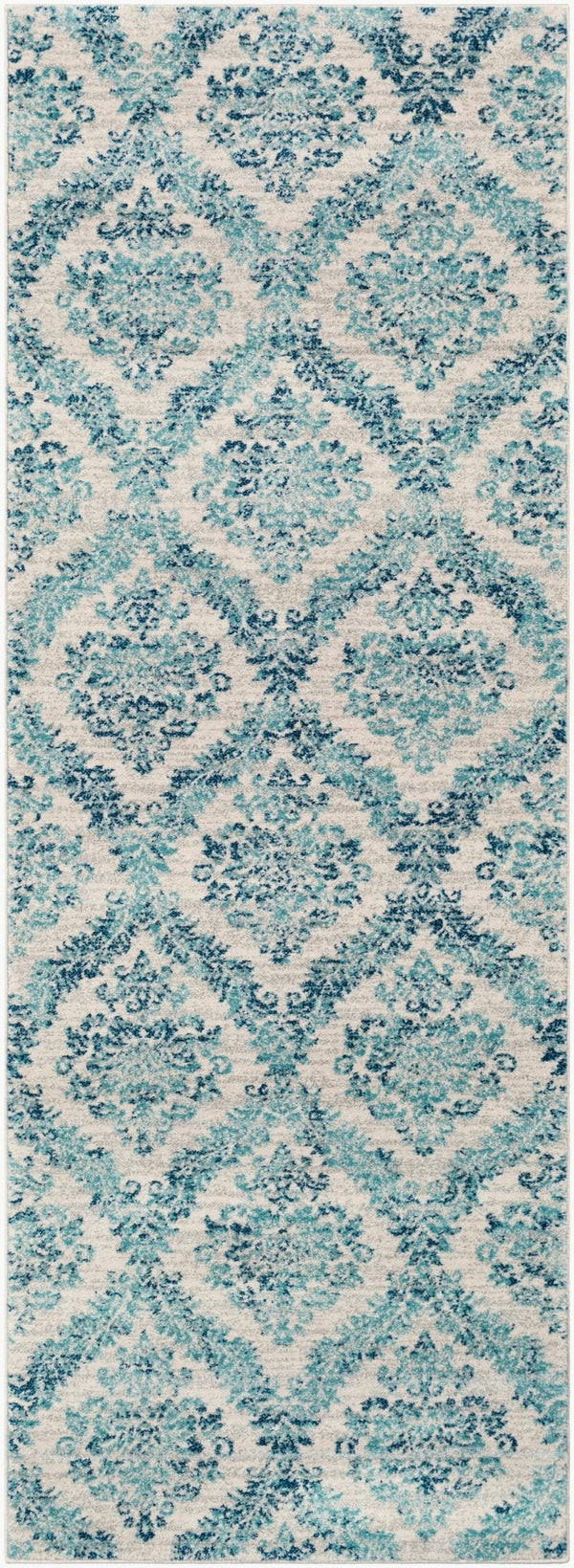 Livabliss Harput Ornate French Country Polypropylene Area Rug Turkey Woven Transitional Accent Navy, Ivory 2'7" x 7'3" HAP1055-2773