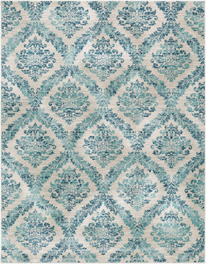Livabliss Harput Ornate French Country Polypropylene Area Rug Turkey Woven Transitional Accent Navy, Ivory 7'10" x 10'2" HAP1055-710103
