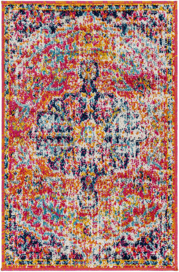 Livabliss Harput Traditional Turkish Pattern Polypropylene Accent Rug for Entryways and Hallways White, Mustard 2' x 2'11" HAP1062-23