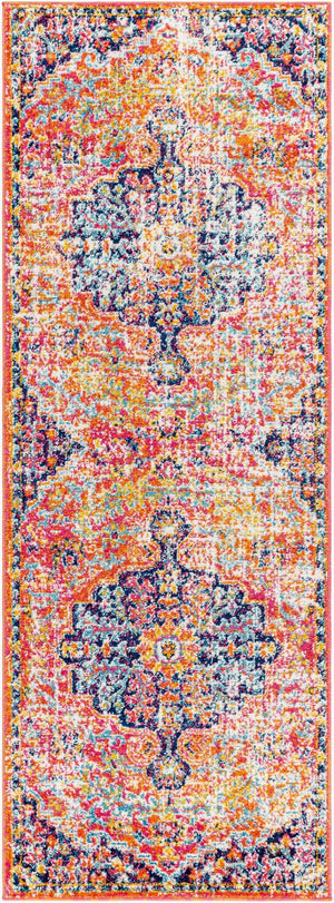 Livabliss Harput Traditional Turkish Pattern Polypropylene Accent Rug for Entryways and Hallways White, Mustard 2'7" x 7'3" HAP1062-2773
