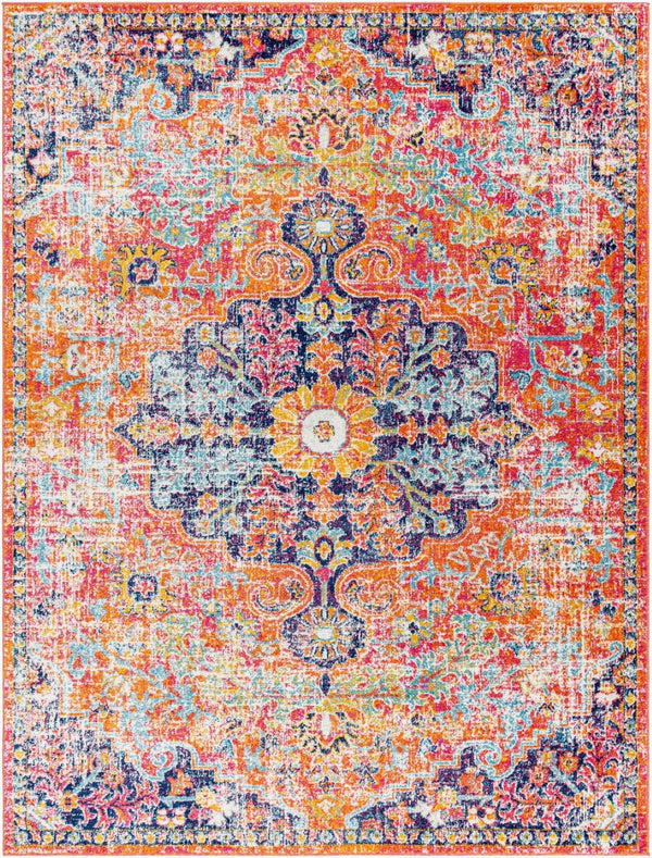 Livabliss Harput Traditional Turkish Pattern Polypropylene Accent Rug for Entryways and Hallways White, Mustard 7'10" x 10'2" HAP1062-710103